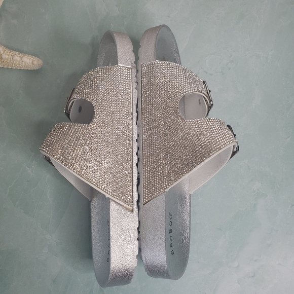 NEW! Silver Sparkle Buckle Slides - Picture 6 of 7